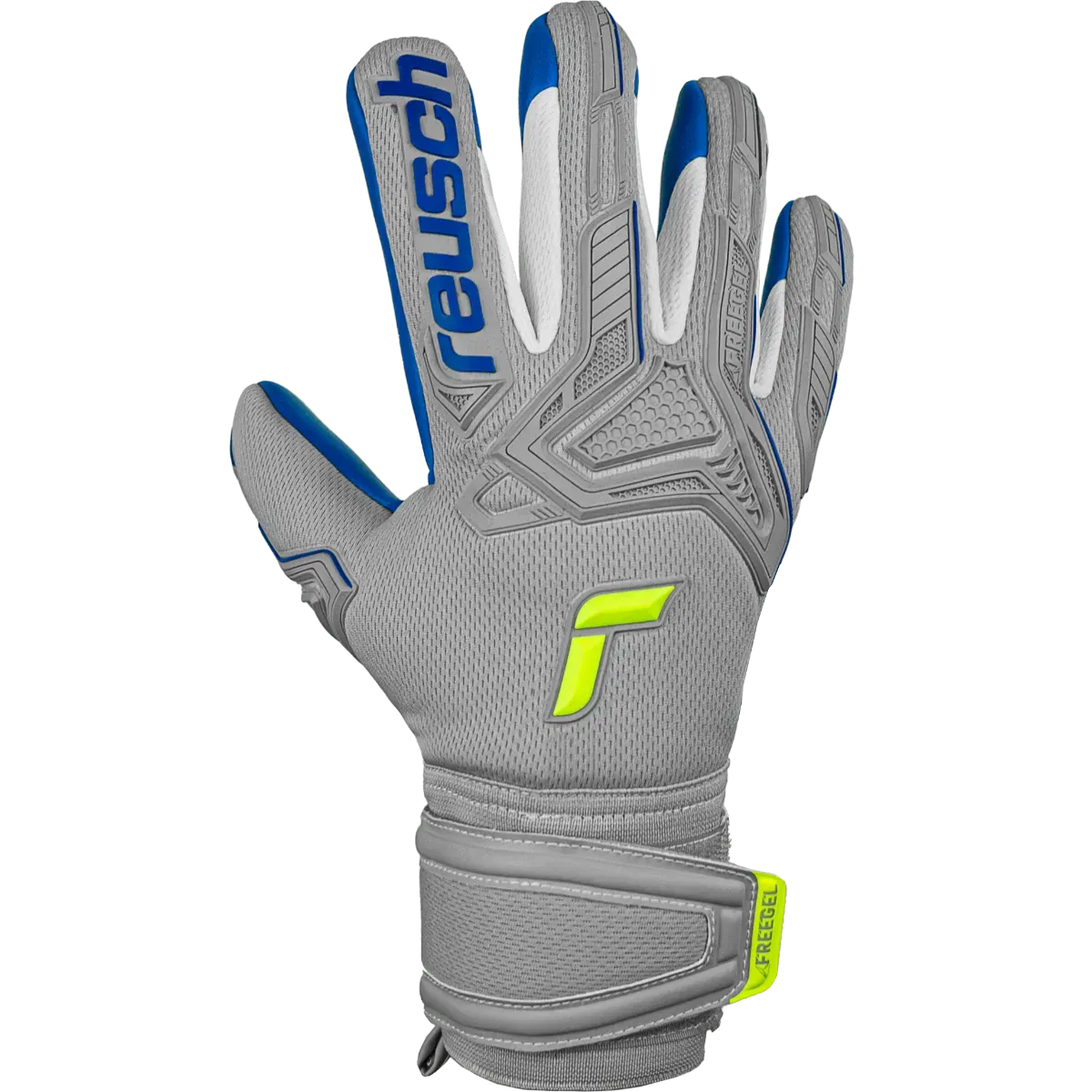 Reusch Attrakt Freegel Silver Finger Support - Grey-Yellow-Blue