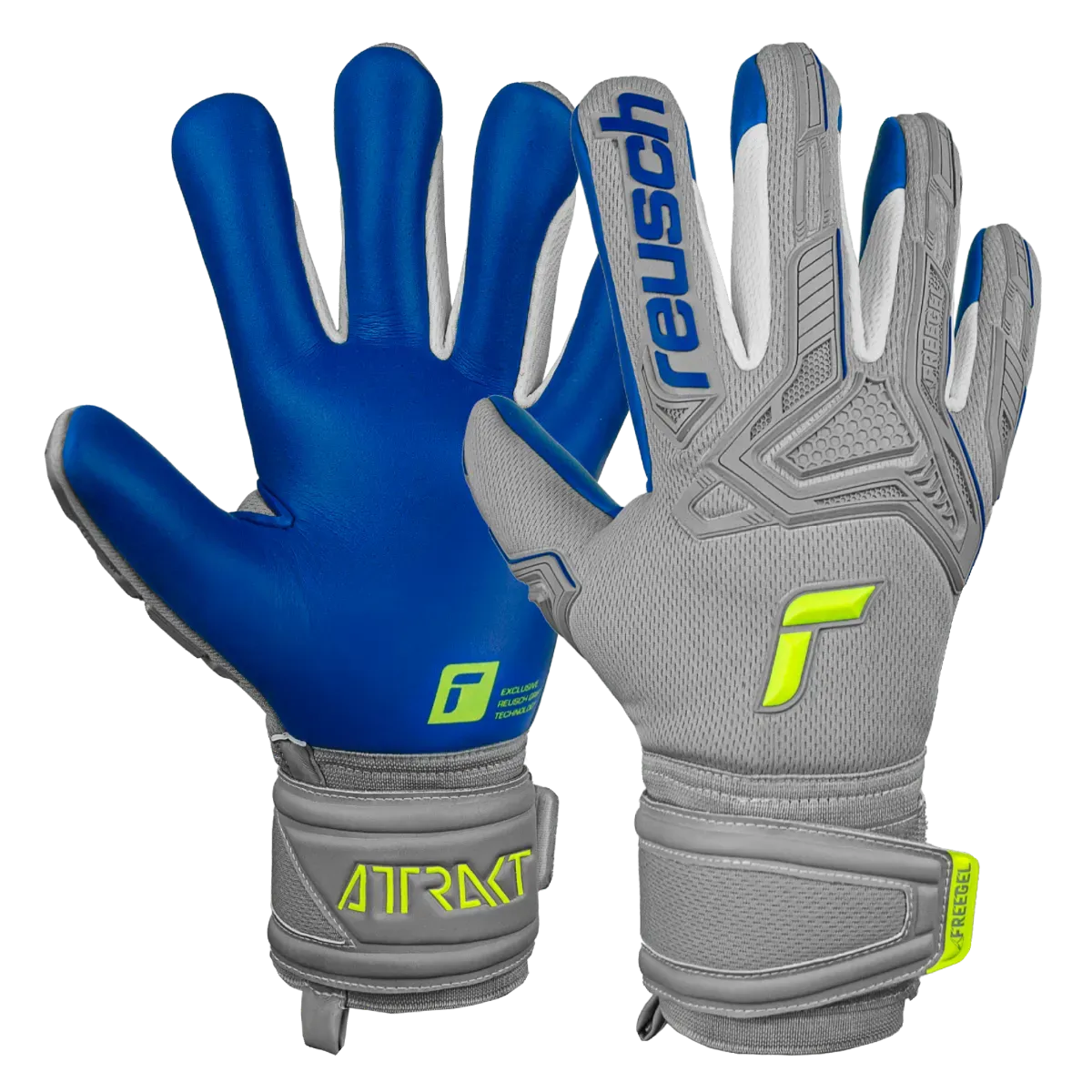 Reusch Attrakt Freegel Silver Finger Support - Grey-Yellow-Blue
