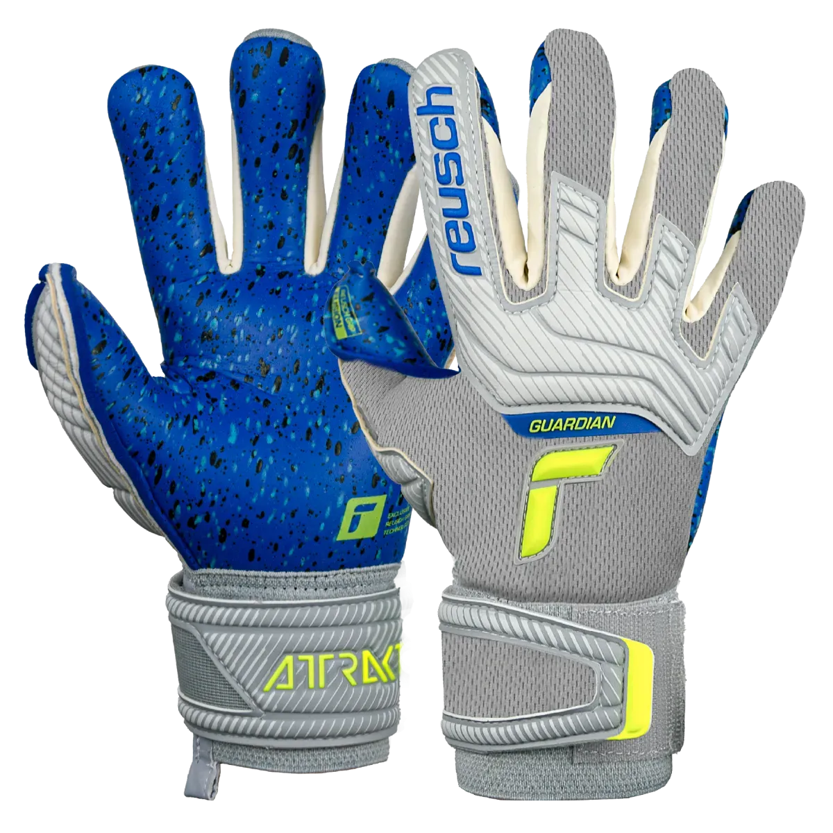 Reusch JR Attrakt Fusion FS Guardian - Grey-Yellow-Blue