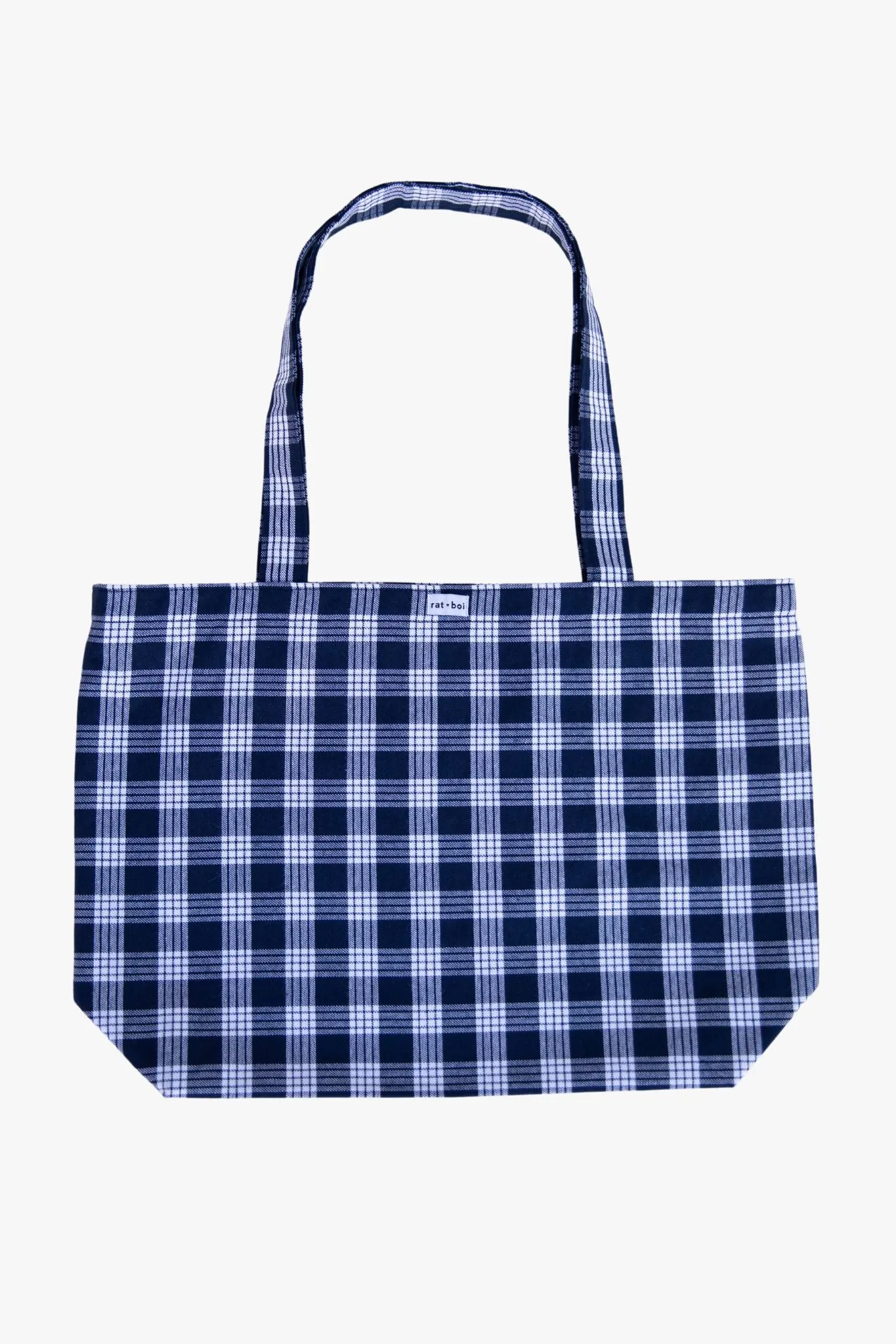 REVERSIBLE EASY TOTE BAG IN NAVY PALAKA