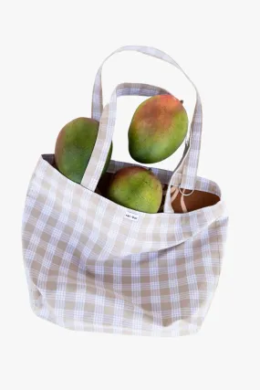 REVERSIBLE EASY TOTE BAG IN SAND PALAKA