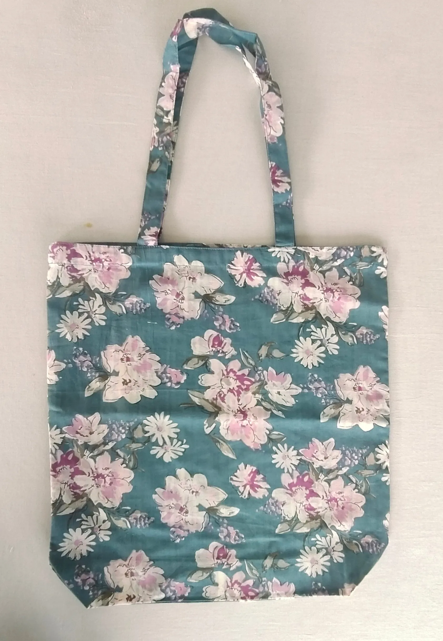 Reversible Tote Bag with Extra Front Pocket, Easy to Carry, Cotton Fabric