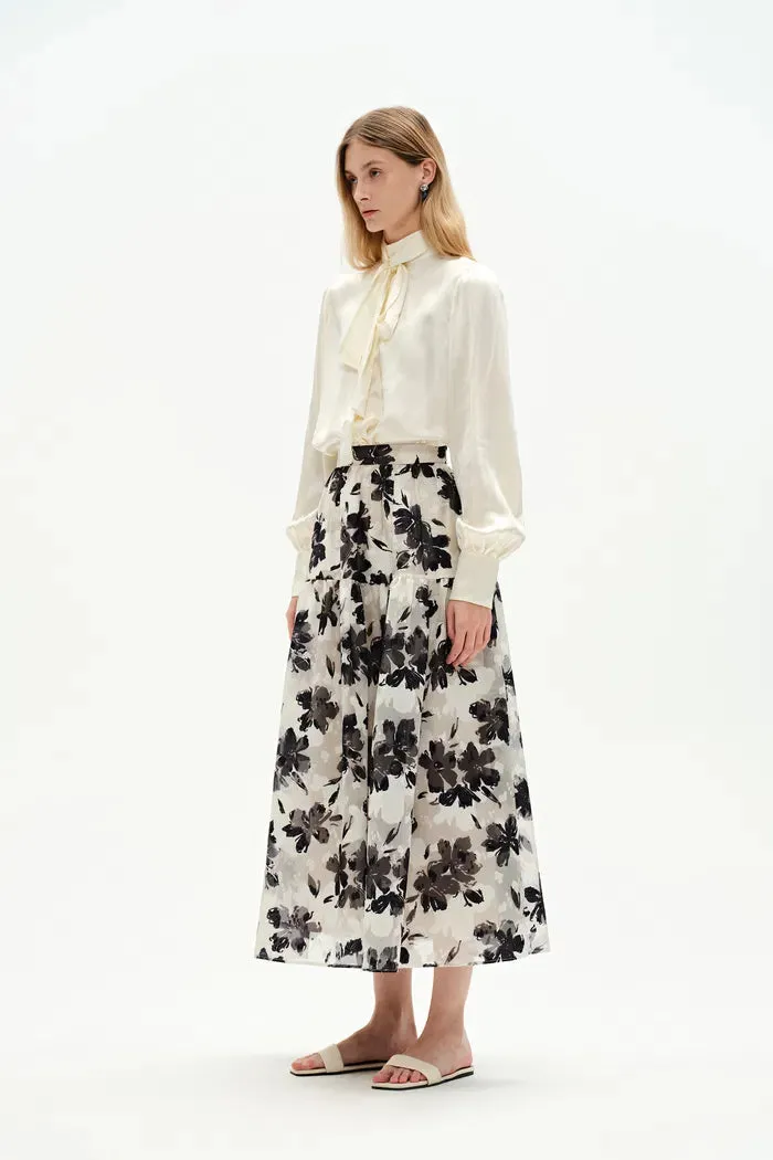 Rhea Jacquard Print Skirt in Heavy Jacquard Mesh