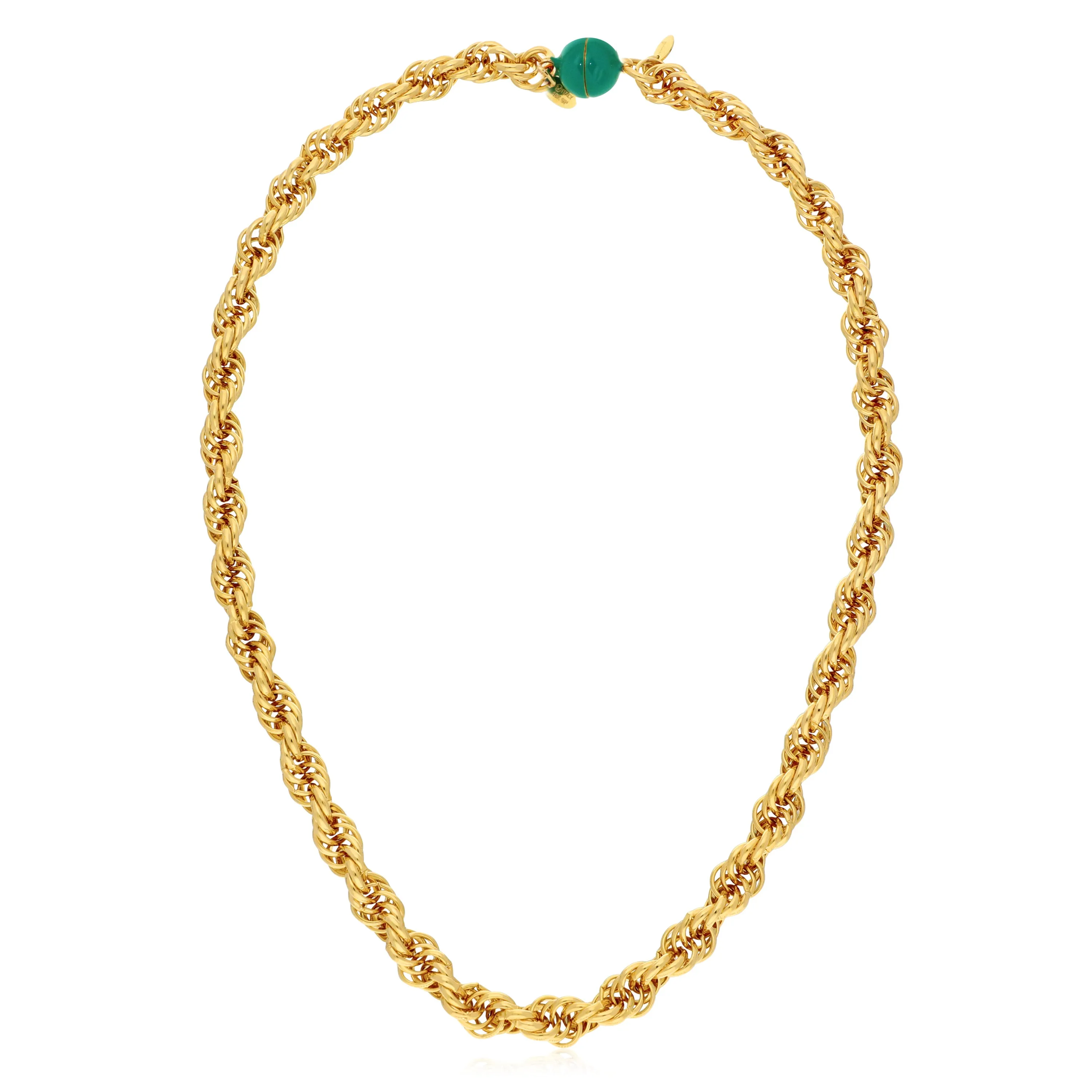 Rope Chain Cyan Blue Clasp