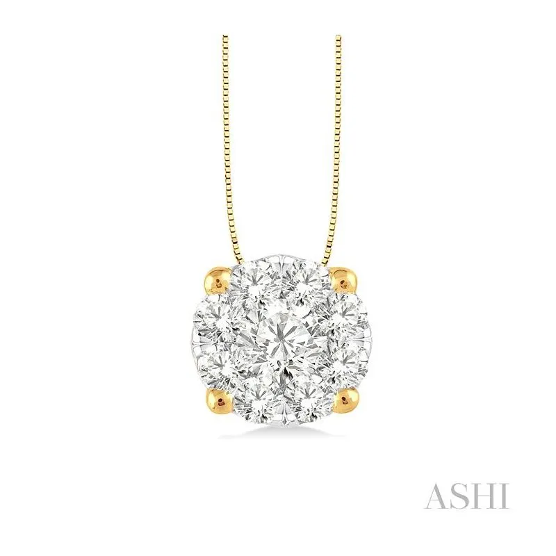 Round Shape Lovebright Essential Diamond Solitaire Pendant