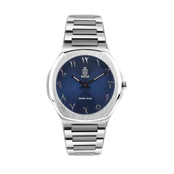 Saatchi Super Slim Blue 42 MM Quartz Men