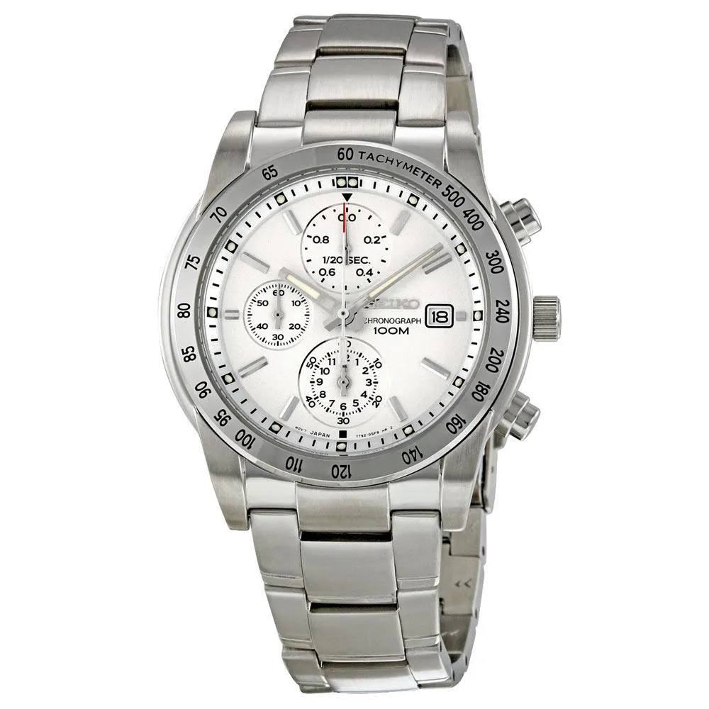 Seiko SNDD03 Men's Chrono Silver Dial Stainless Steel Bracelet Date Watch
