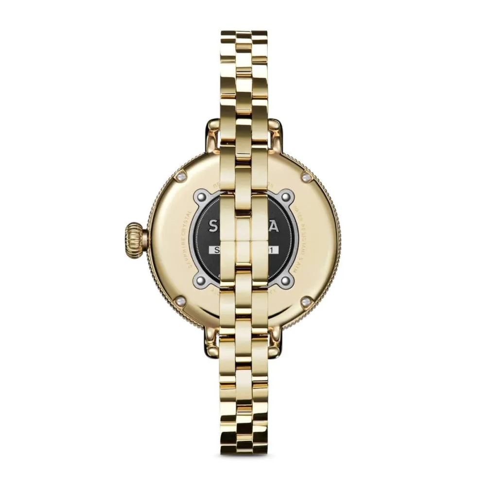 Shinola Birdy Gold-Tone Quartz Watch - Red Jasper Dial