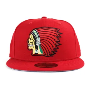 Skull Chiefs New Era 59Fifty Fitted Hats (Red Gray Under Brim)