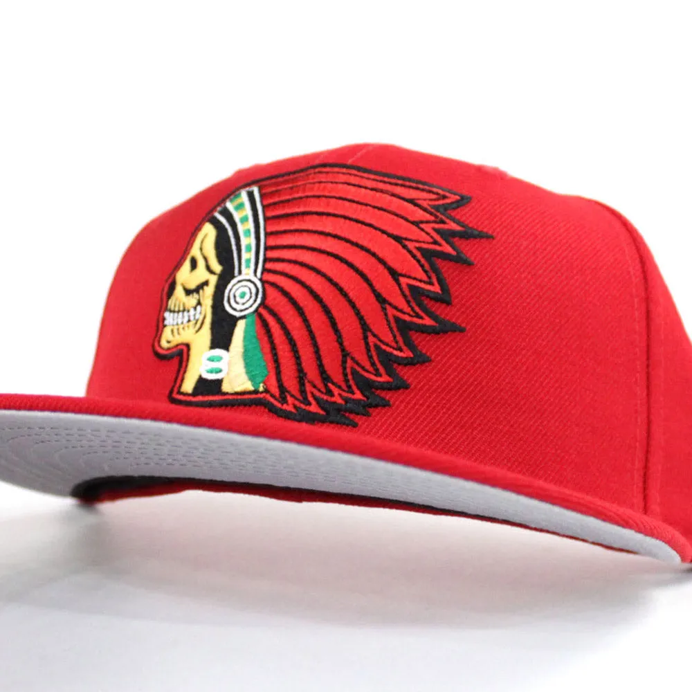 Skull Chiefs New Era 59Fifty Fitted Hats (Red Gray Under Brim)