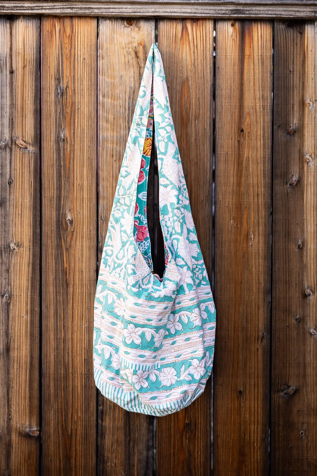Slouch Bag Teal and Pink