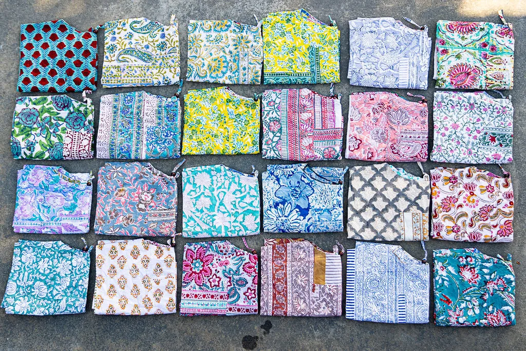 Slouch Bag Teal and Pink