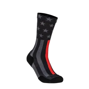 SOCK & AWE CREW THIN RED LINE