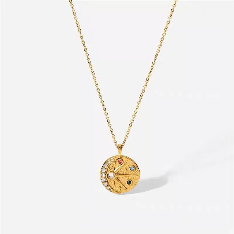 Solar Vintage-coin Inspired Necklace