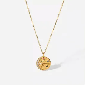 Solar Vintage-coin Inspired Necklace