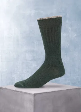 Solid Rib 8x2 Cotton Sock in Hunter