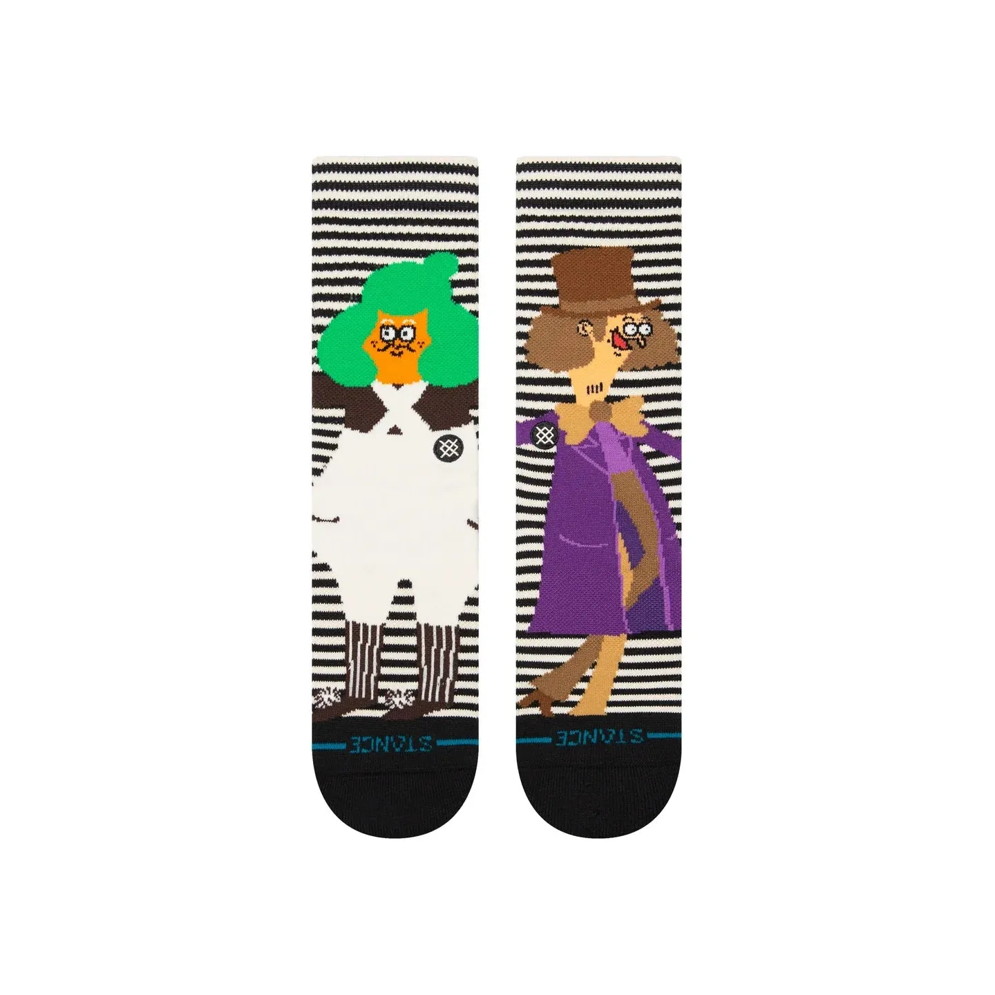 STANCE Willy Wonka By Jay Howell x Stance Oompa Loompa Crew Socks Blackwhite