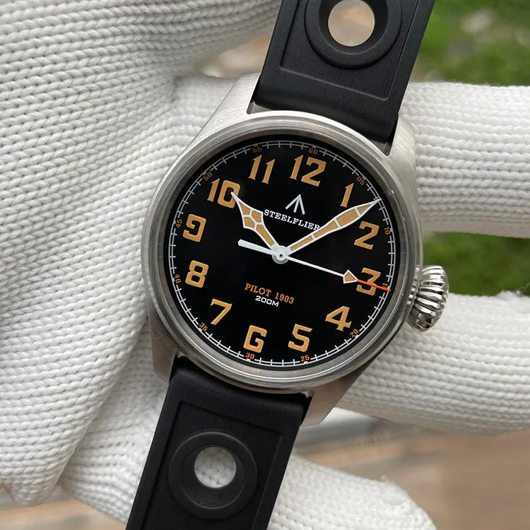 Steelflier 39mm VH31 Pilot Watch SF740V Onion Crown