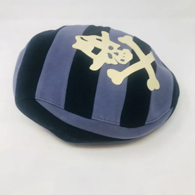 Stetson Cotton Gray Black Striped Skull Newsboy Hat 2400-672-11120
