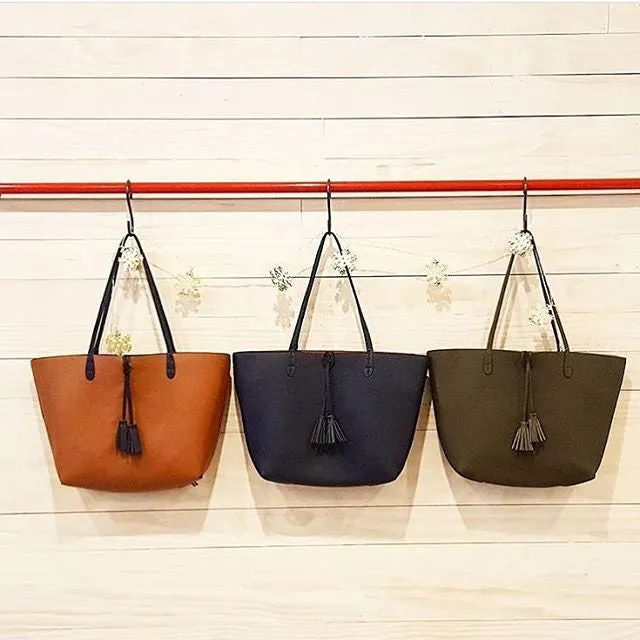 Street Level Black/Brown Reversible Tote