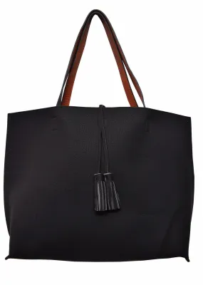 Street Level Black/Brown Reversible Tote