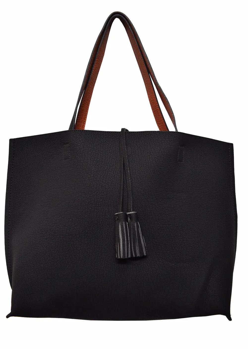 Street Level Black/Brown Reversible Tote