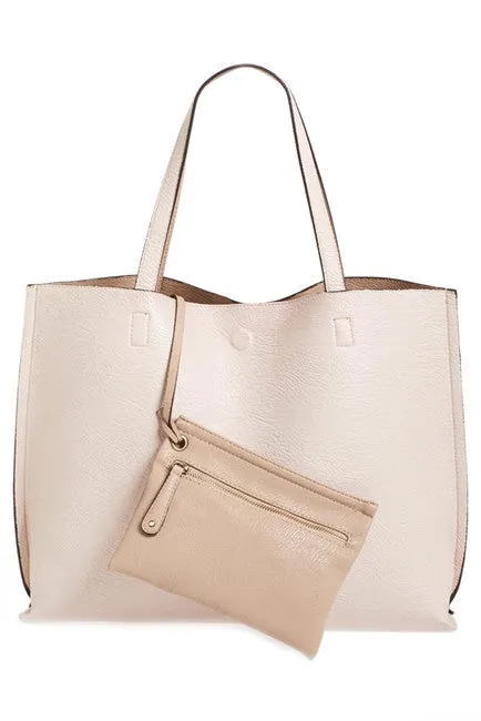 Street Level Reversible Tote Pink/Taupe