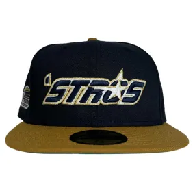 Stros Glow Houston Astros New Era Hat 5950 Fitted Navy Gold