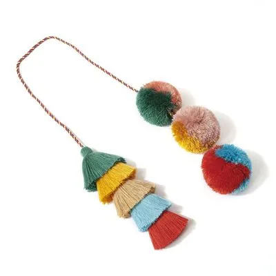 Tassel & Pom Pom Bag Charm Keychain