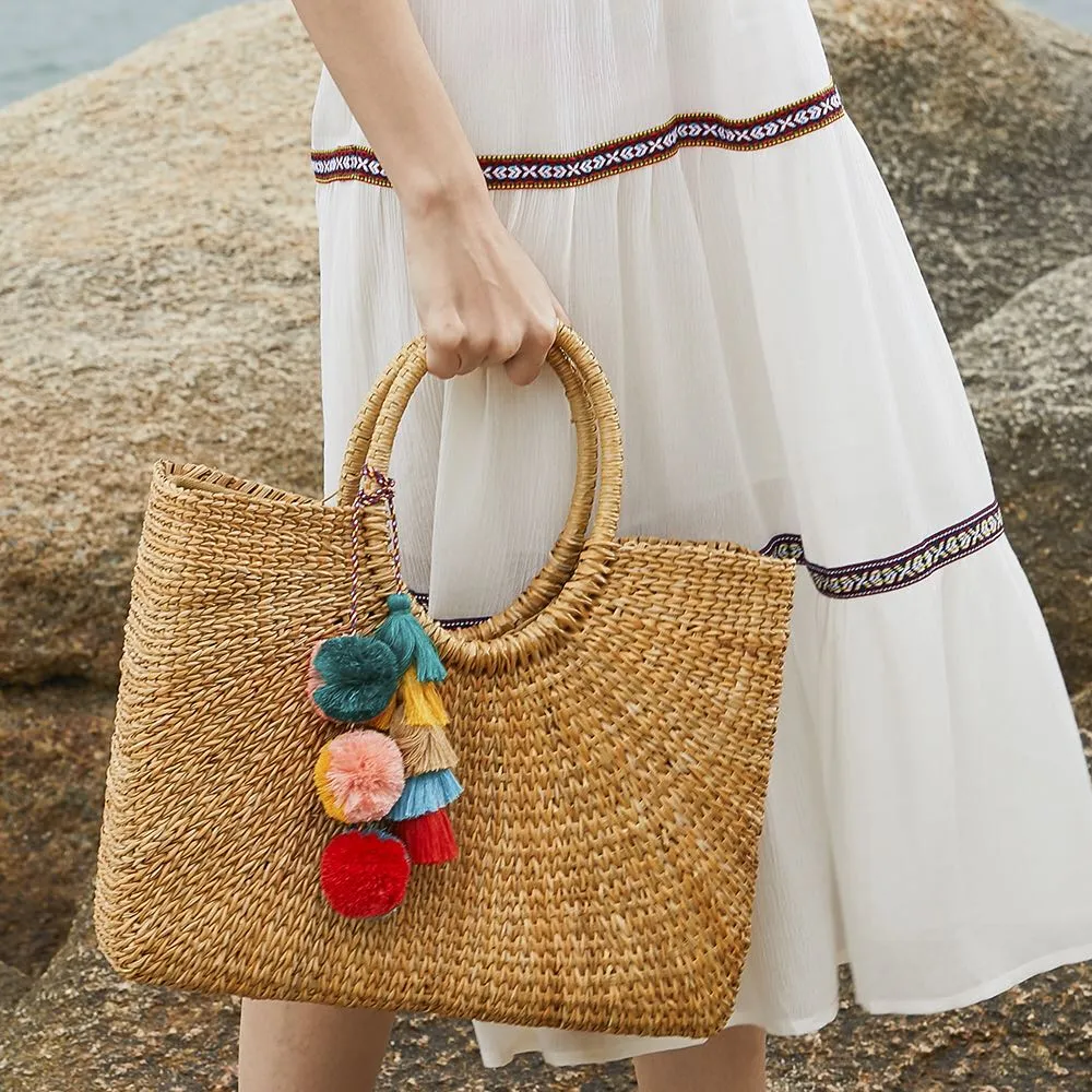 Tassel & Pom Pom Bag Charm Keychain