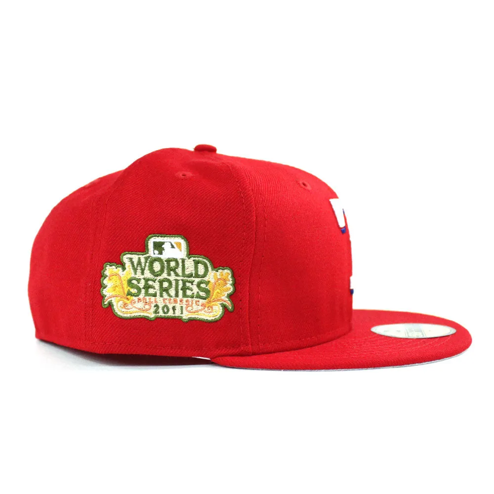 Texas Rangers 2011 World Series New Era 59Fifty Fitted Hat (Red Gray Under Brim)