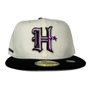 The Grey Cassette Houston Texans New Era Hat 5950 Fitted Chrome Violet Silver