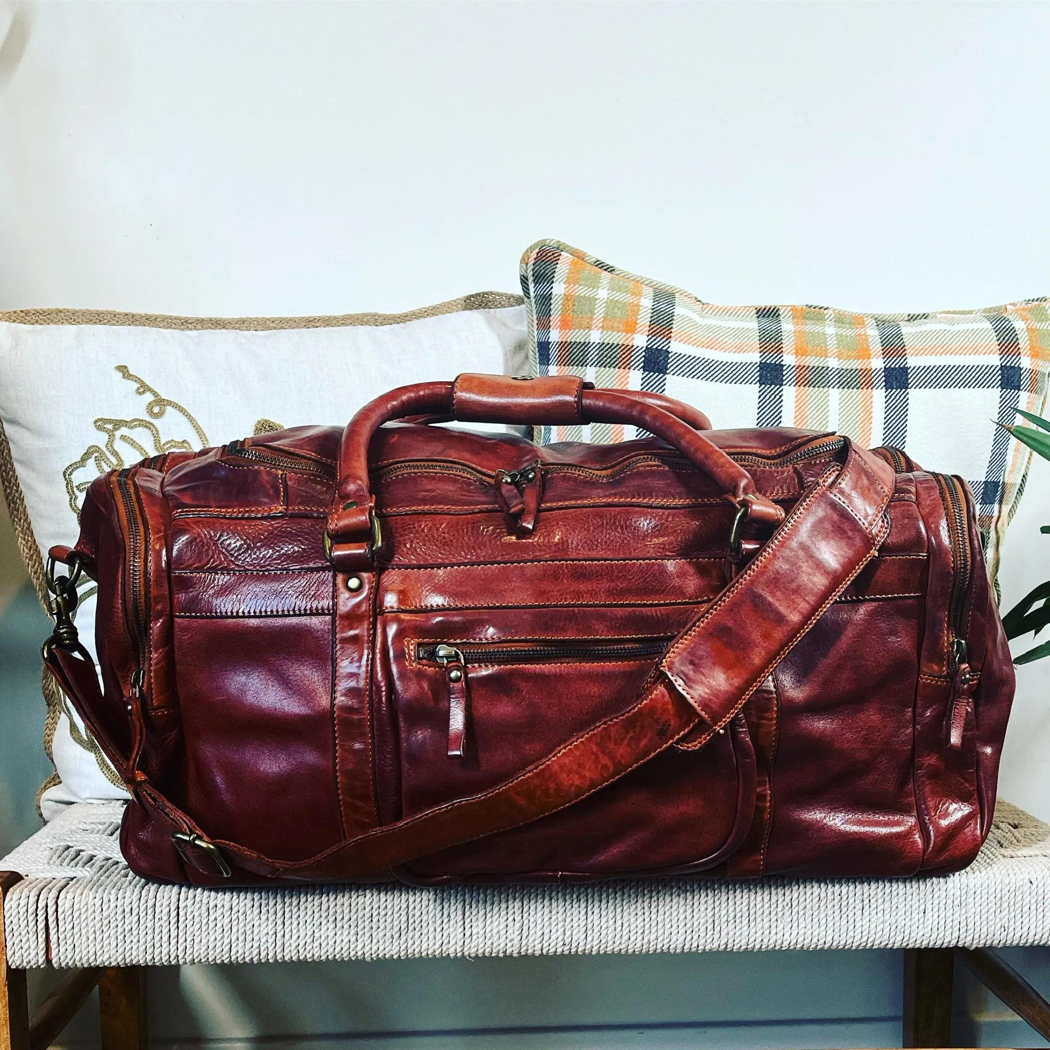 The Heritage Italian Leather Weekender Duffel Bag