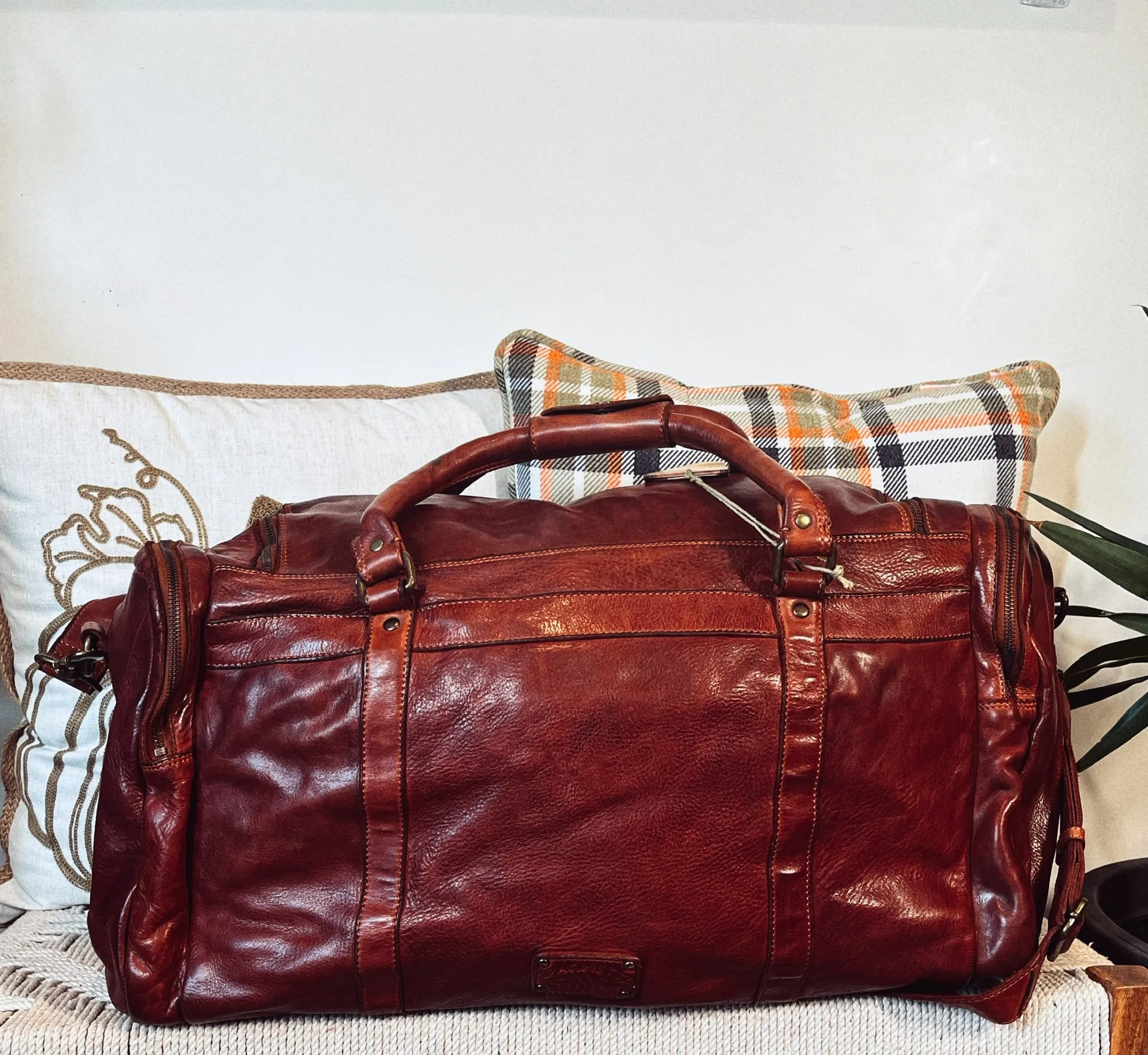 The Heritage Italian Leather Weekender Duffel Bag