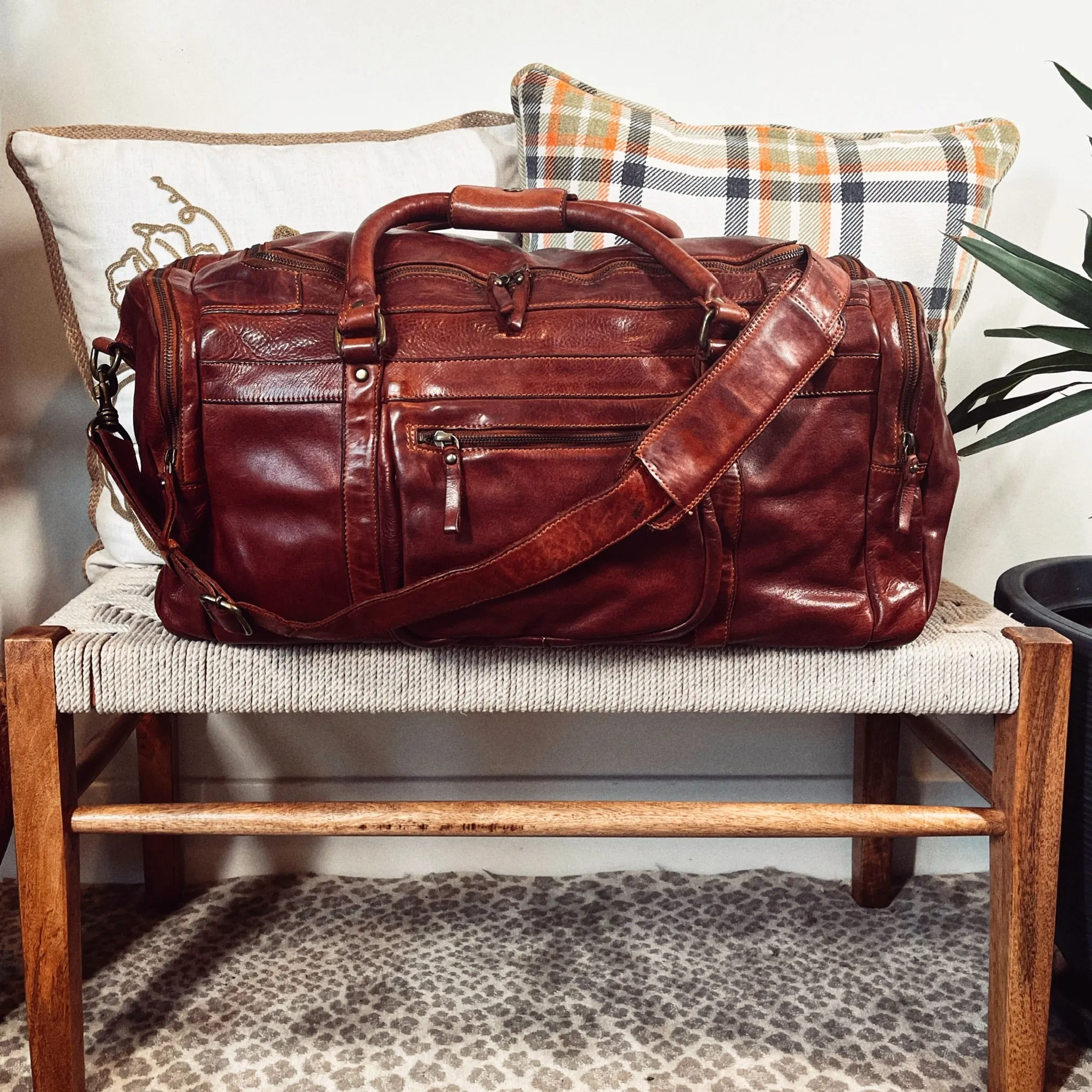 The Heritage Italian Leather Weekender Duffel Bag