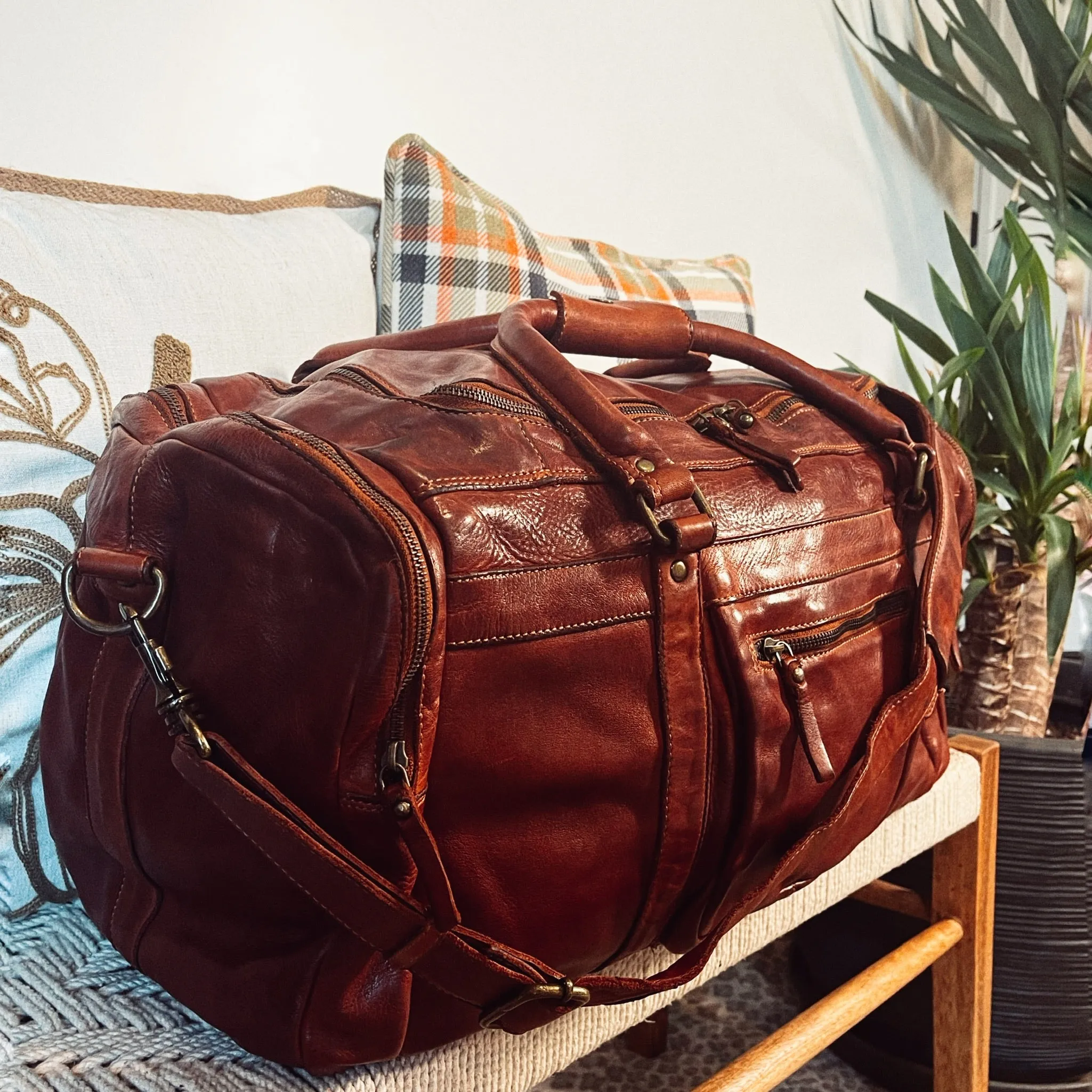 The Heritage Italian Leather Weekender Duffel Bag