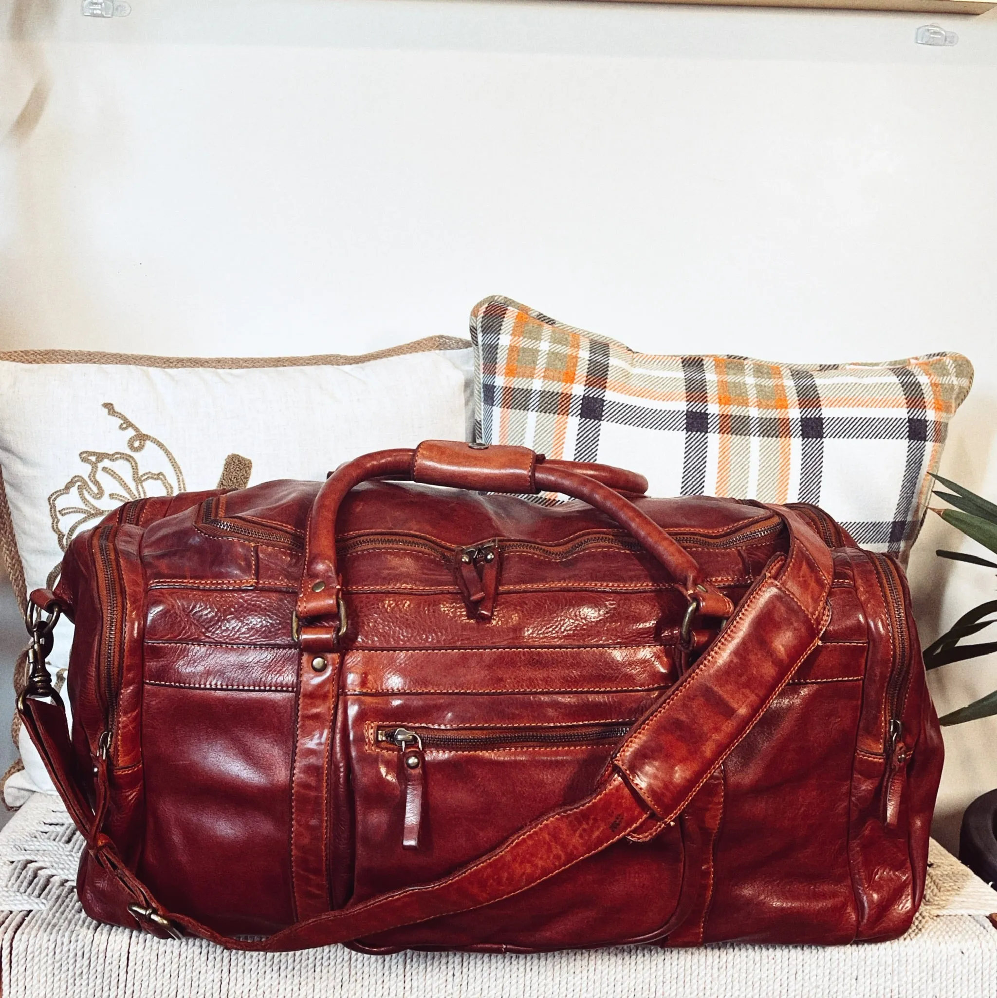 The Heritage Italian Leather Weekender Duffel Bag