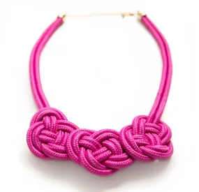 Triple Knot Woven Rope Statement Necklace