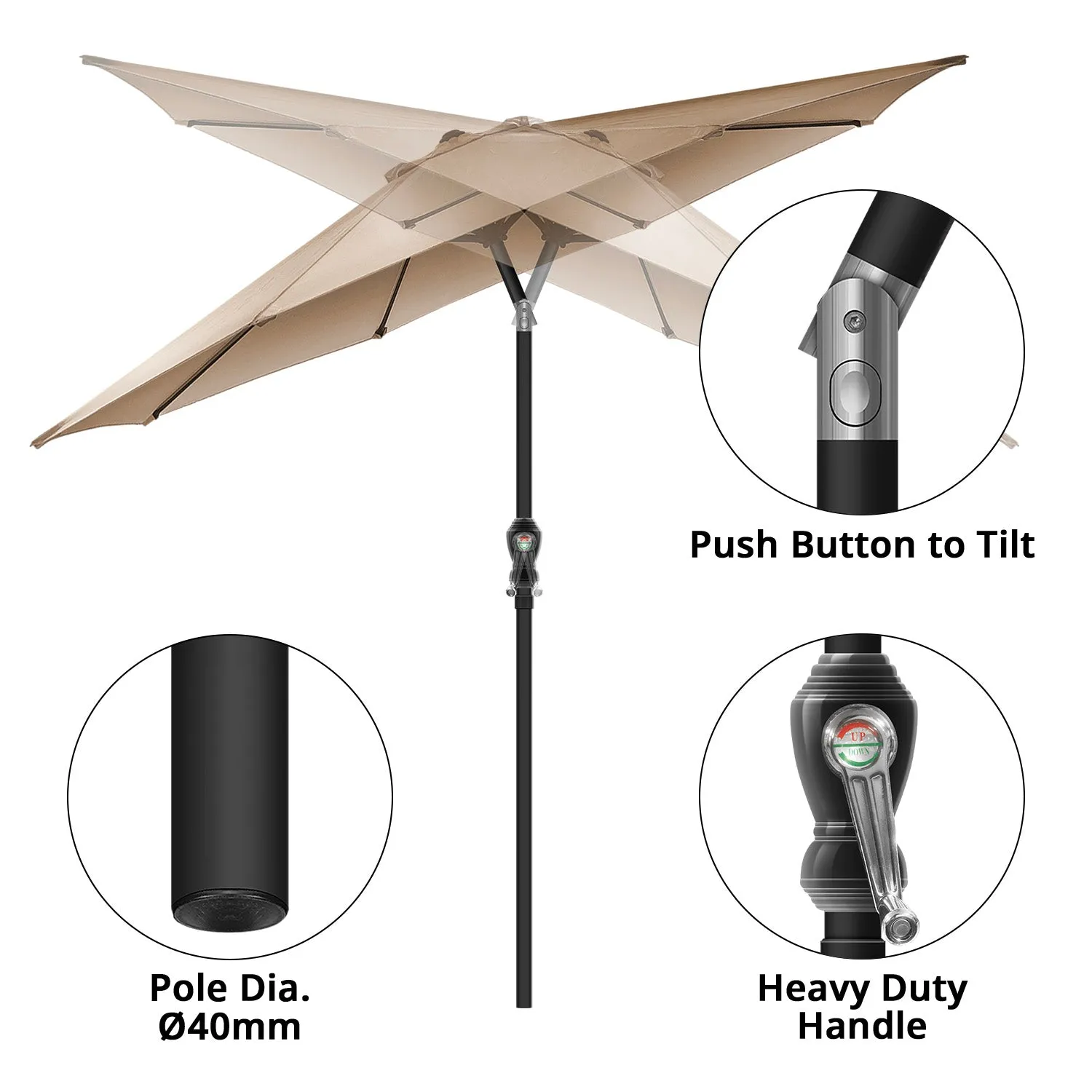 Umbrella with 20kg Base