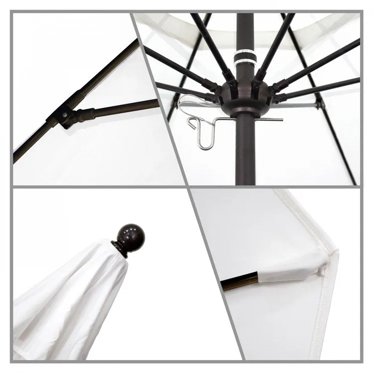 Venture Series 9' Patio Umbrella with Bronze Aluminum Pole Fiberglass Ribs Push Lift and Sunbrella 1A Dolce Oasis Fabric
