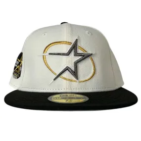 White Black Circle Star Houston Astros New Era Hat 5950 Fitted designed by Whatafitted
