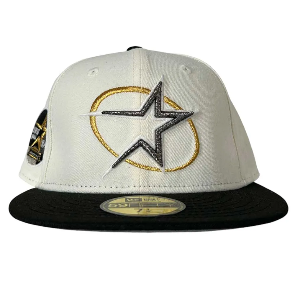 White Black Circle Star Houston Astros New Era Hat 5950 Fitted designed by Whatafitted