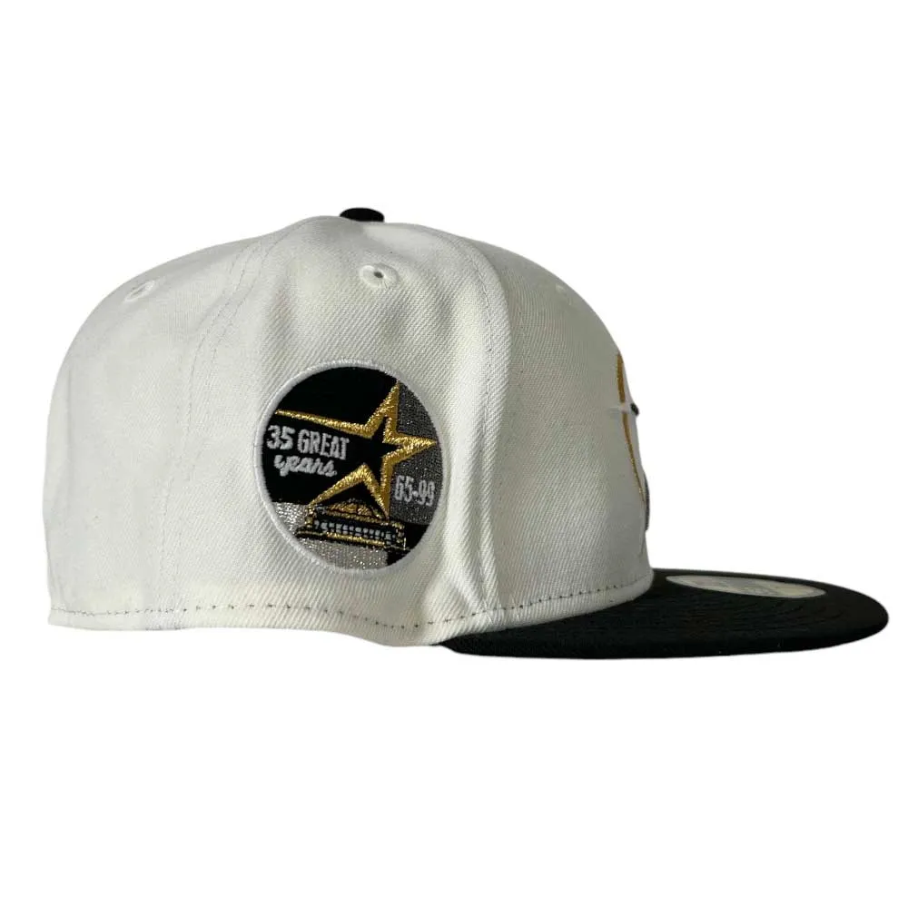 White Black Circle Star Houston Astros New Era Hat 5950 Fitted designed by Whatafitted