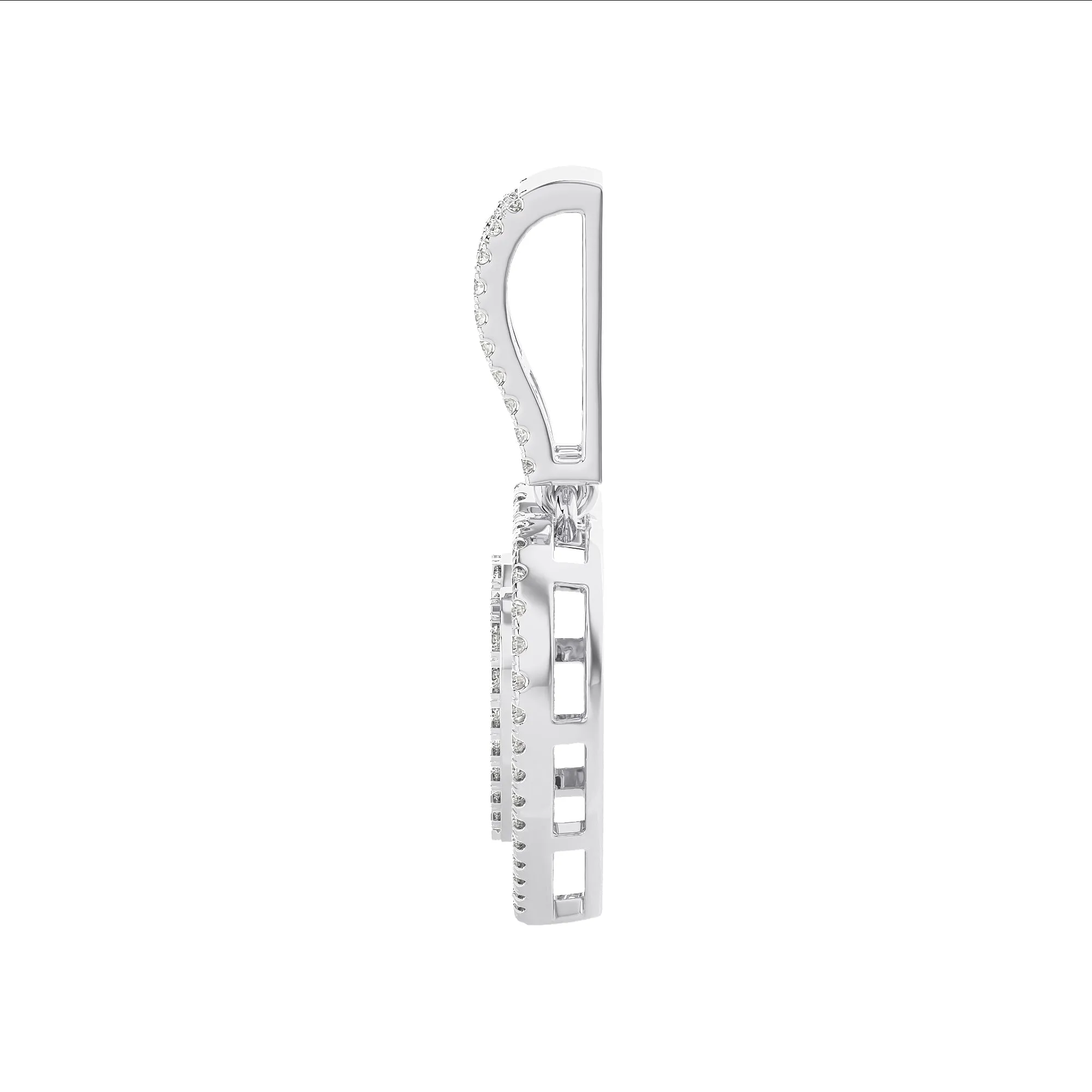 Women's Baguette & Round Cut Diamond Heart Pendant 1.29ct 14K Gold