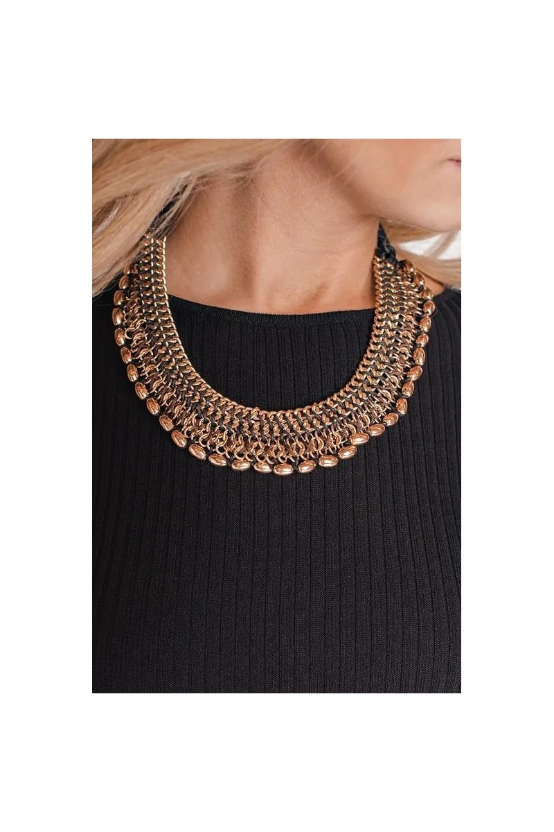 Woven Rope Detail Statement Necklace