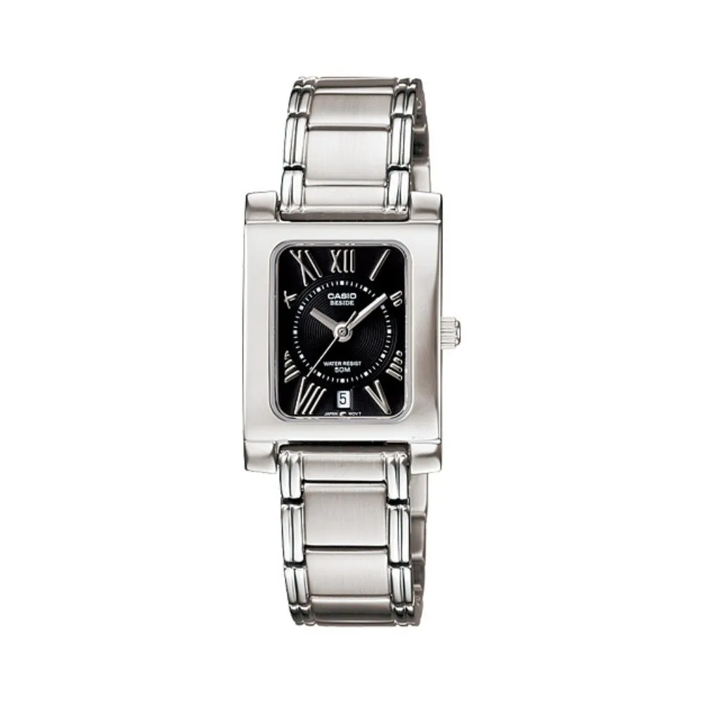 WW0296 Casio Beside Date Stainless Steel Ladies Chain Watch BEL-100D-1A2VDF