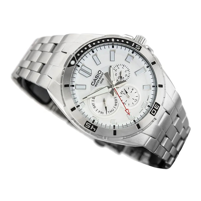 WW0365 Casio Enticer Multifunction Stainless Steel Chain Watch MTD-1060D-7AVDF
