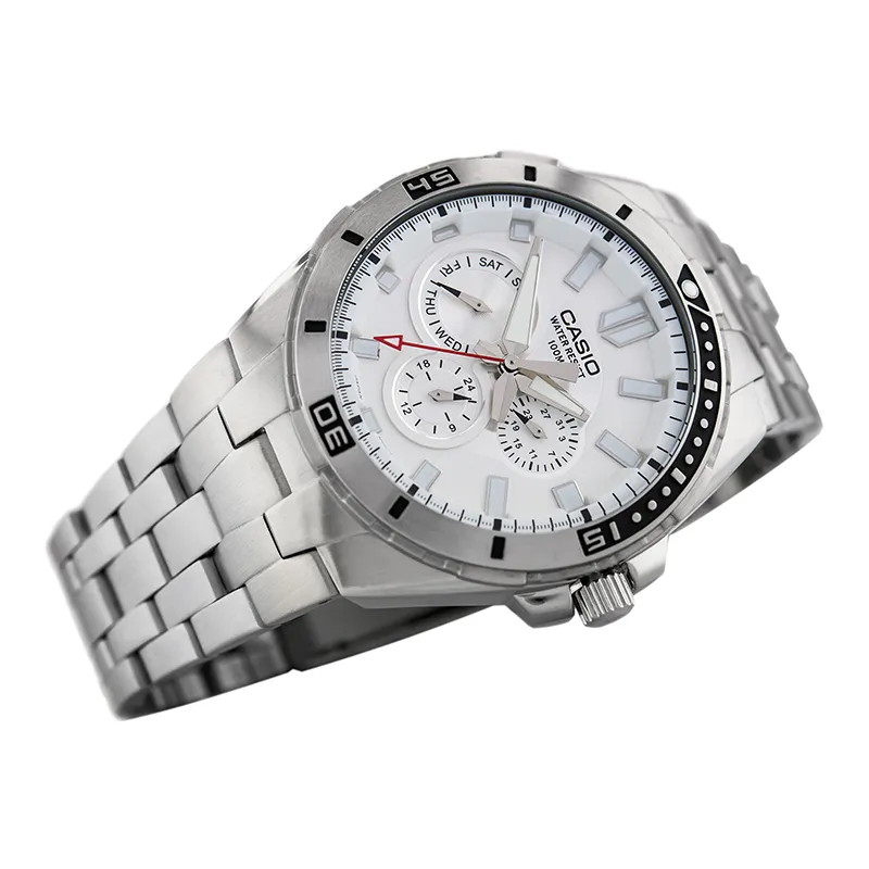 WW0365 Casio Enticer Multifunction Stainless Steel Chain Watch MTD-1060D-7AVDF