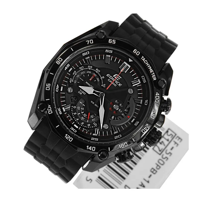 WW0656 Casio Edifice Chronograph Resin Belt Watch EF-550PB-1AVUDF