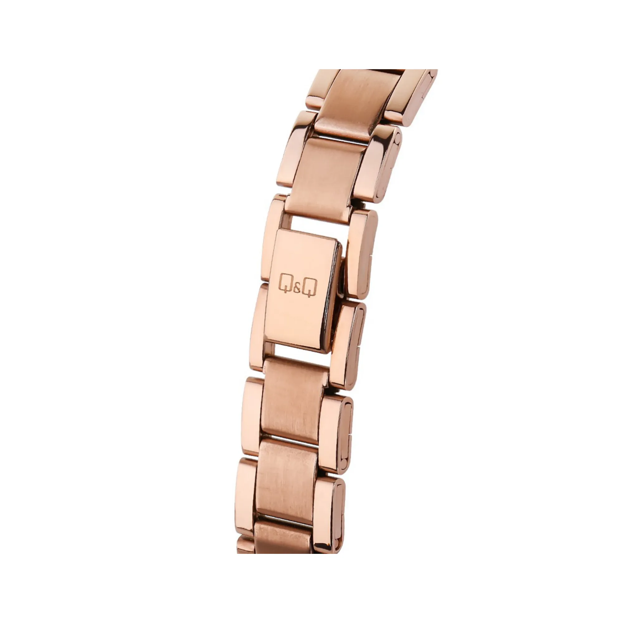 WW1513 Q&Q Superior Date Stainless Steel Rose Gold Ladies Chain Watch S325J011Y